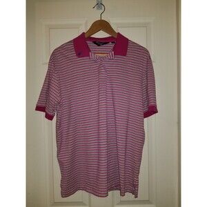 Polo Golf Womens Shirt Size Large Pink And White Stripes